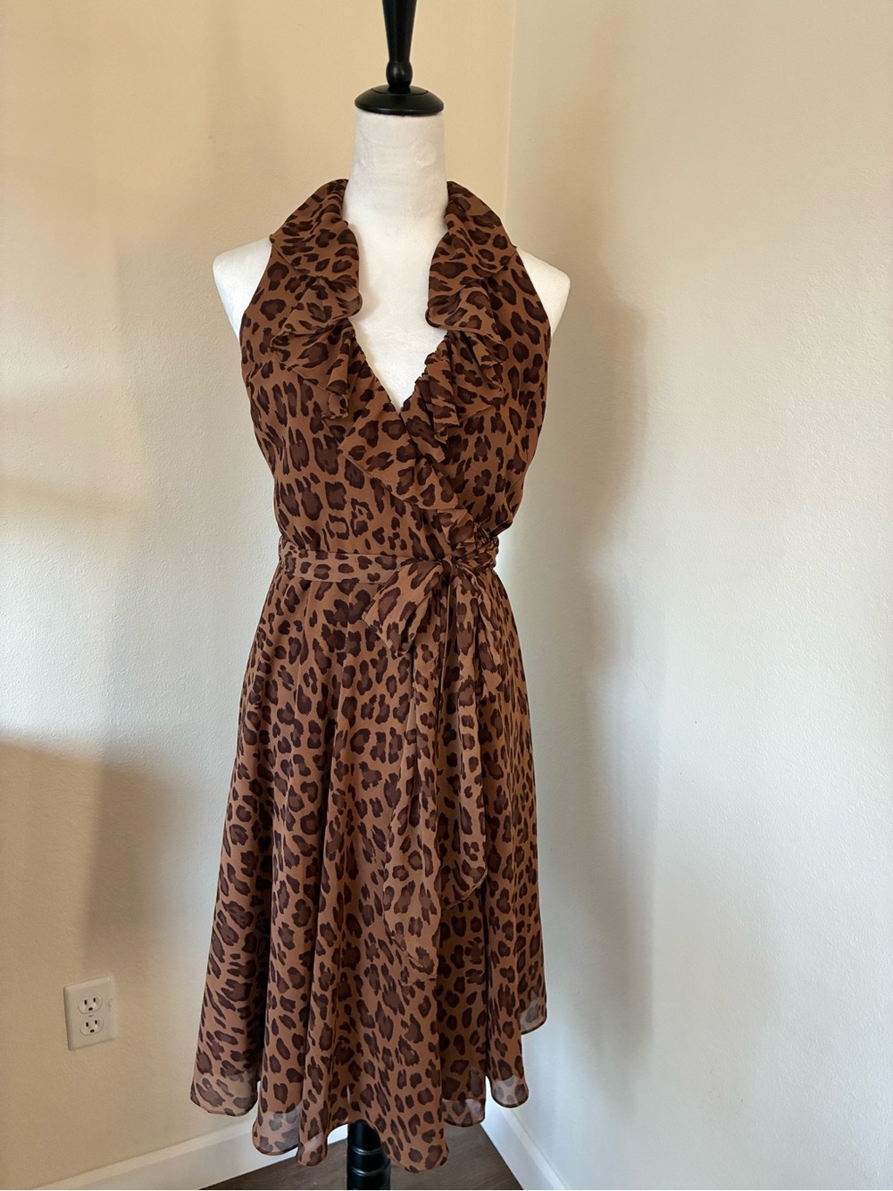 Lauren Ralph Lauren Leopard Print Wrap Dress - Brown